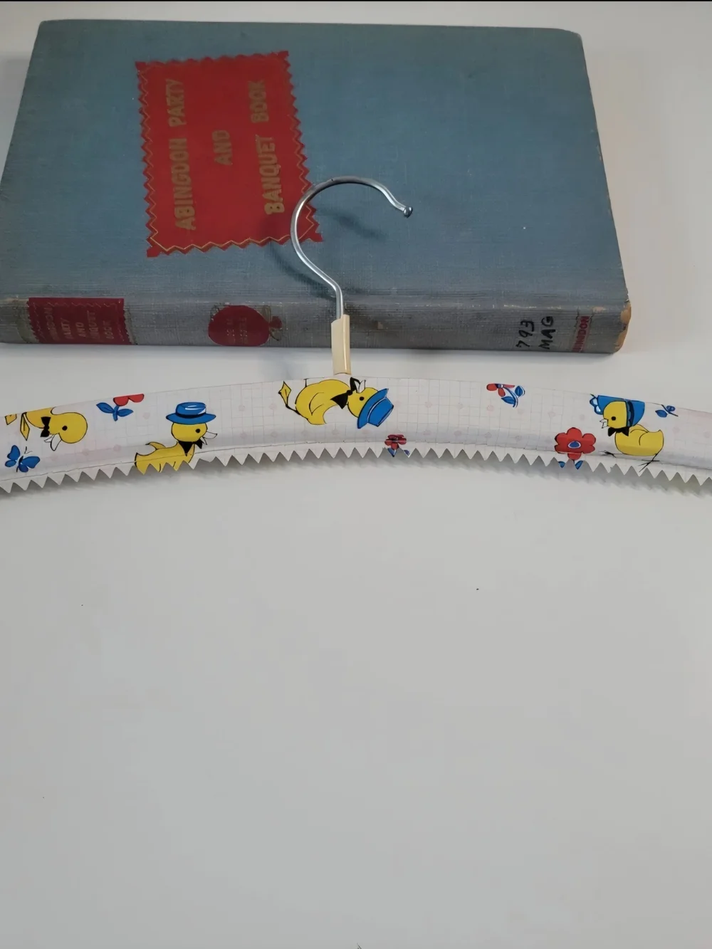 Children's Printed Padded Hangers - White with Multicolor Cartoon Print